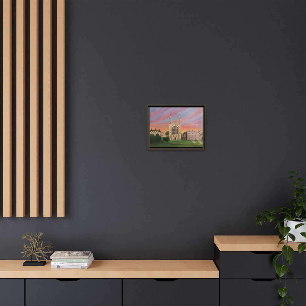 King's College Chapel Cambridge oil painting print Matte Canvas Framed