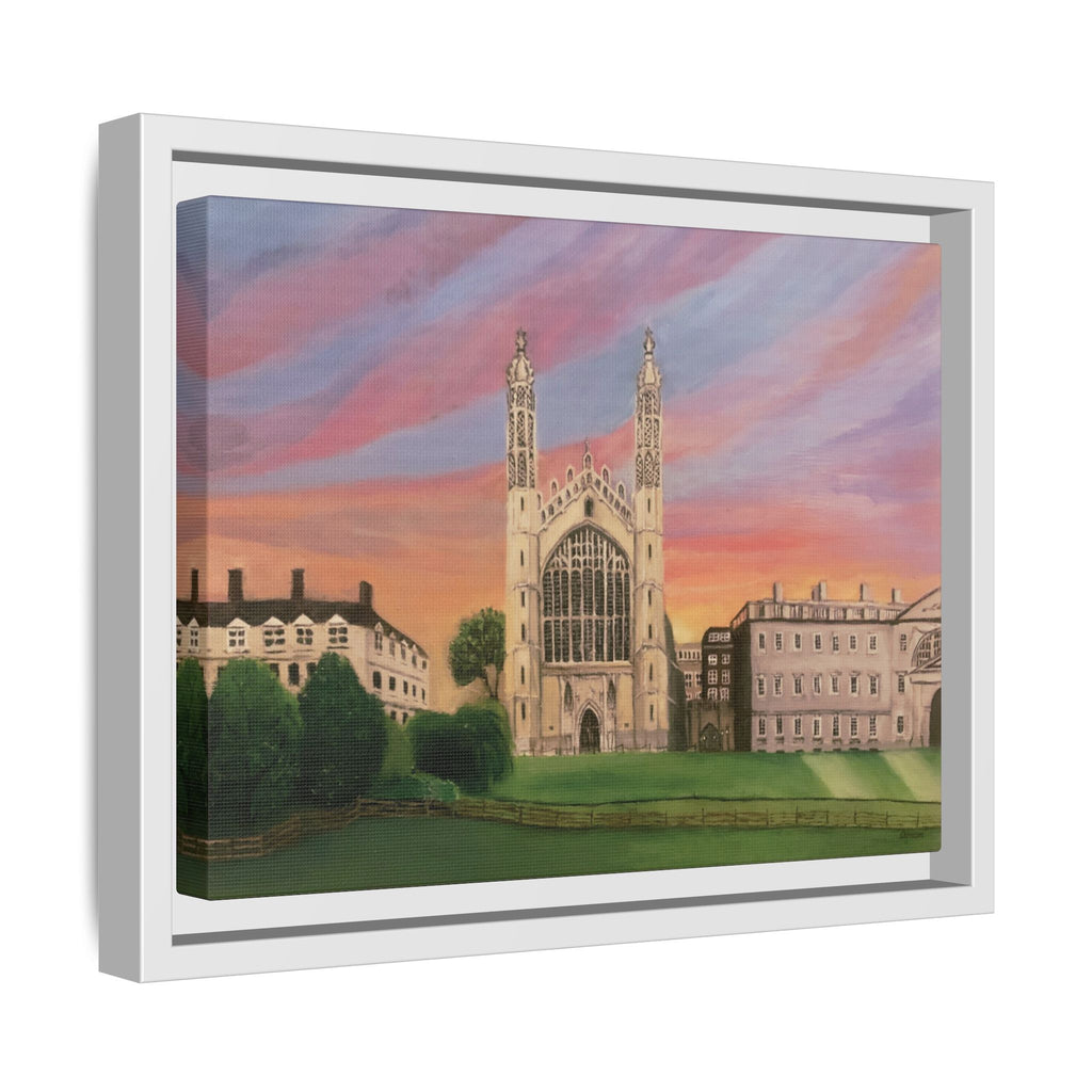 King's College Chapel Cambridge oil painting print Matte Canvas Framed