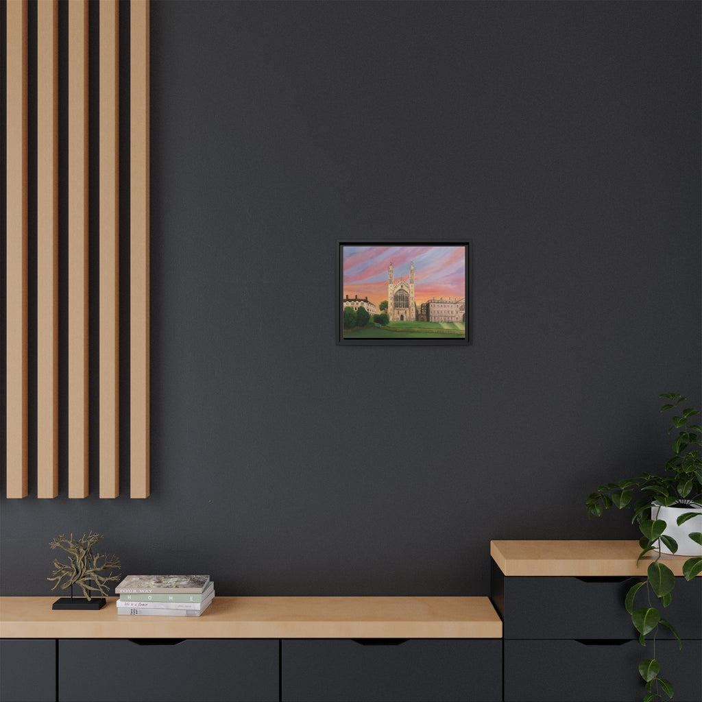 King's College Chapel Cambridge oil painting print Matte Canvas Framed