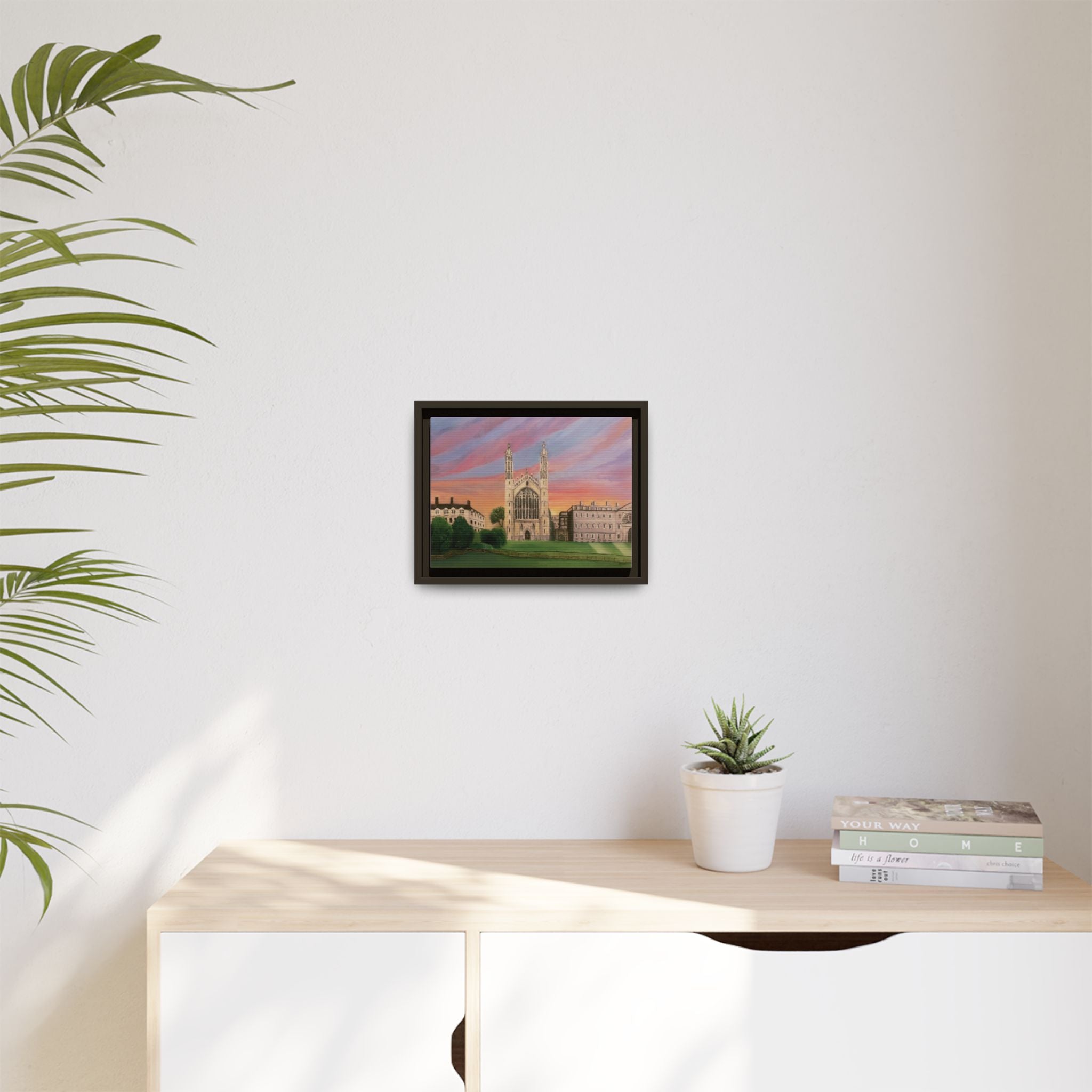 King's College Chapel Cambridge oil painting print Matte Canvas Framed