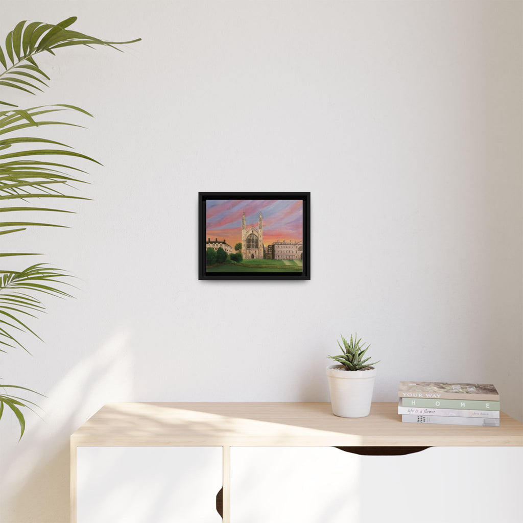 King's College Chapel Cambridge oil painting print Matte Canvas Framed
