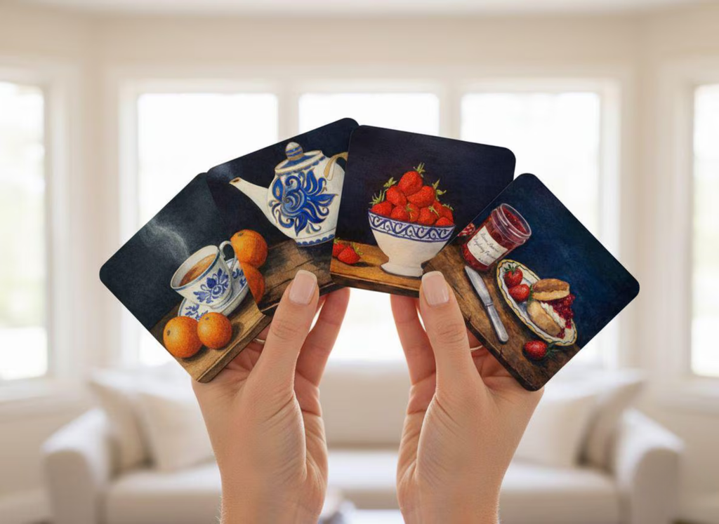 Vintage Afternoon Tea Coasters – Set of 4 | Kitchen & Dining Table Déc