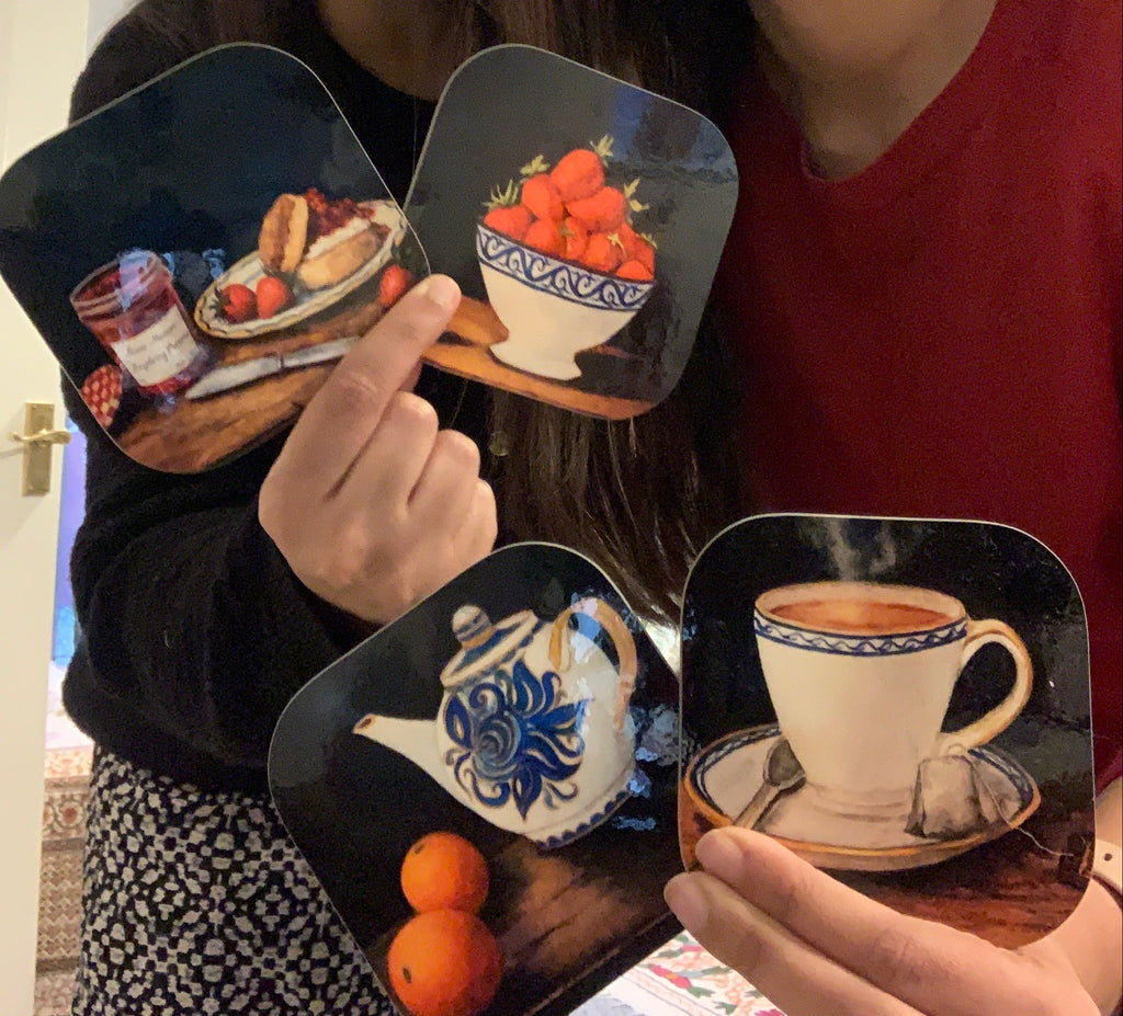 Vintage Afternoon Tea Coasters – Set of 4 | Kitchen & Dining Table Déc